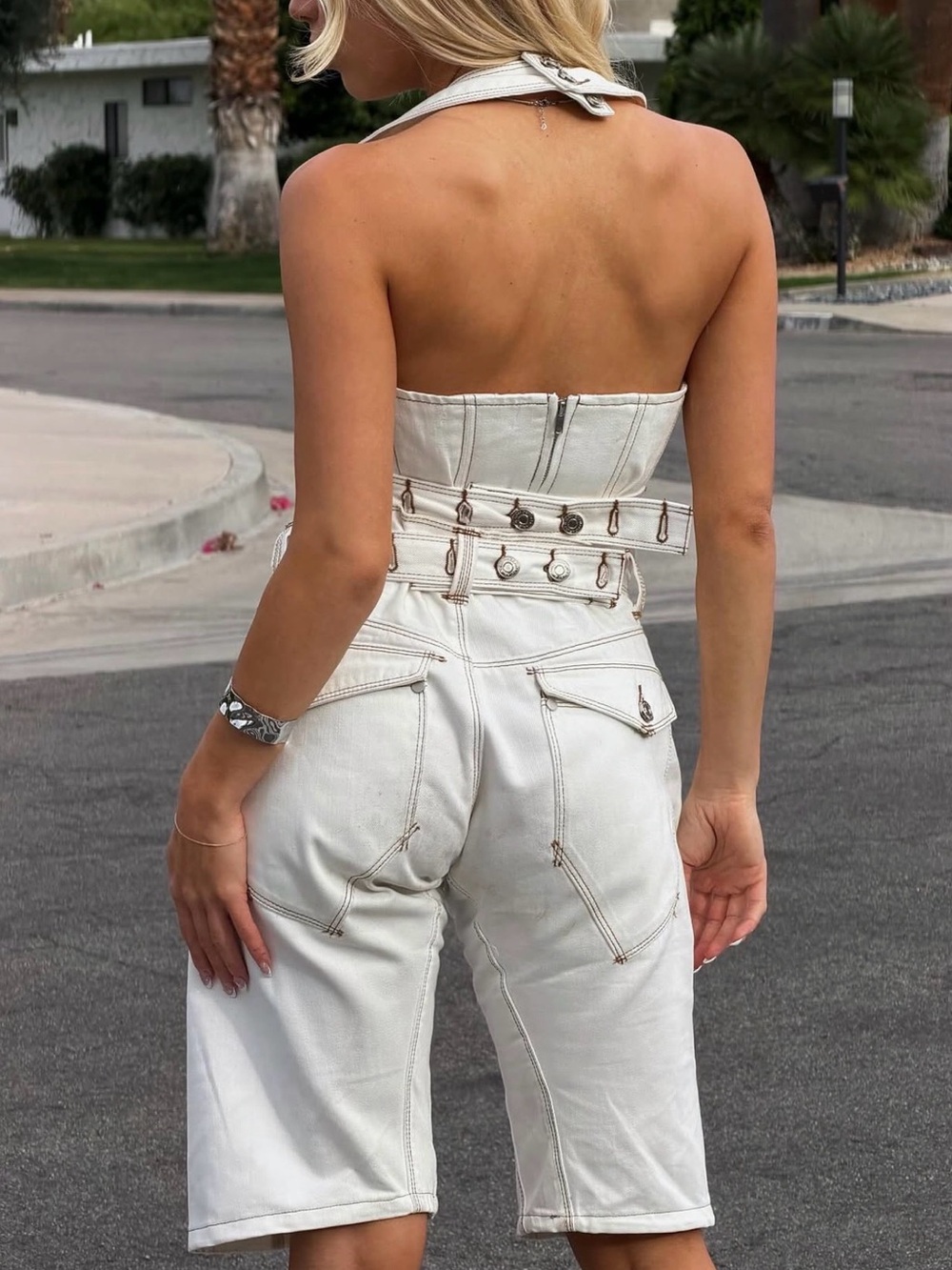 Denim Set in Off-White
